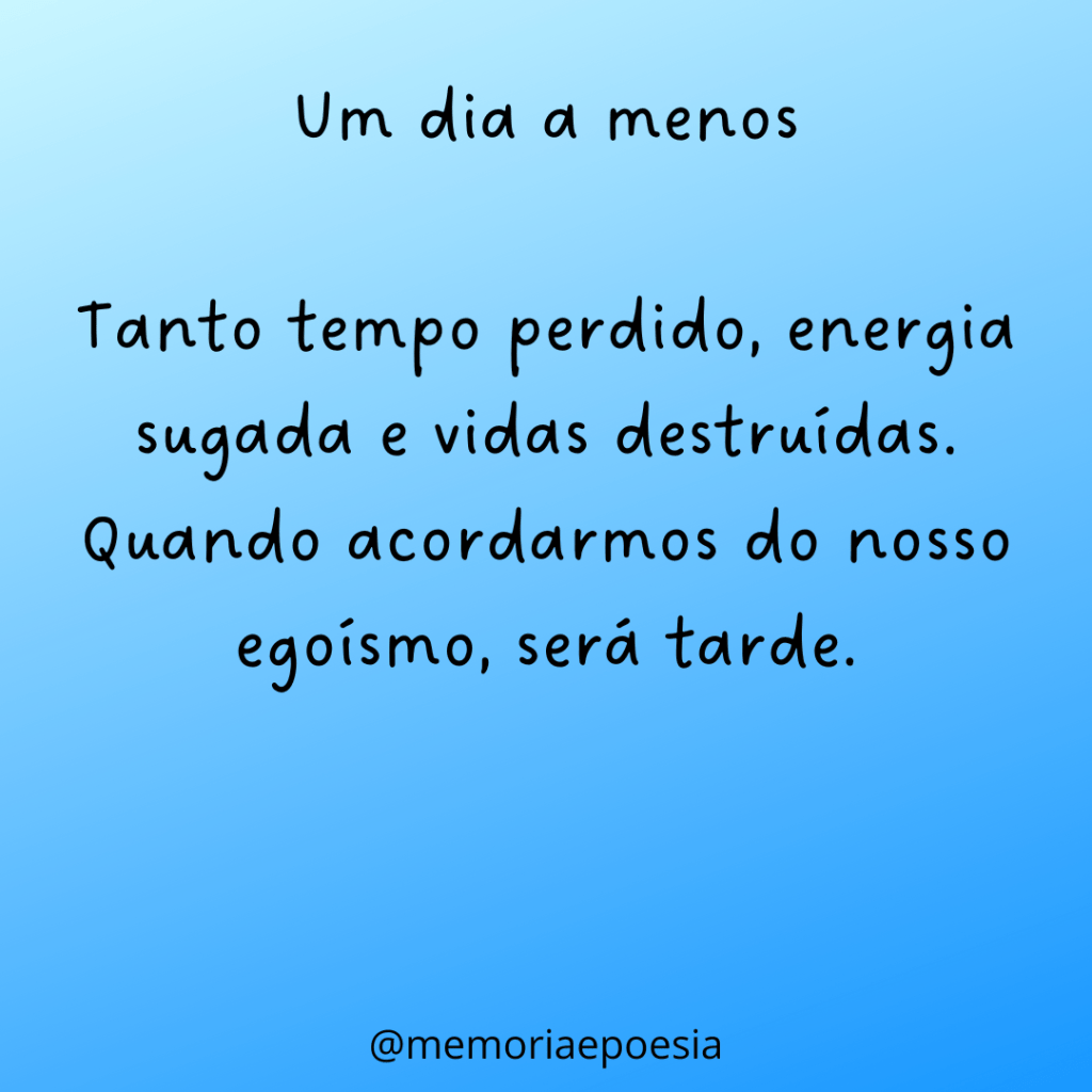 Um dia a menos 
miniconto